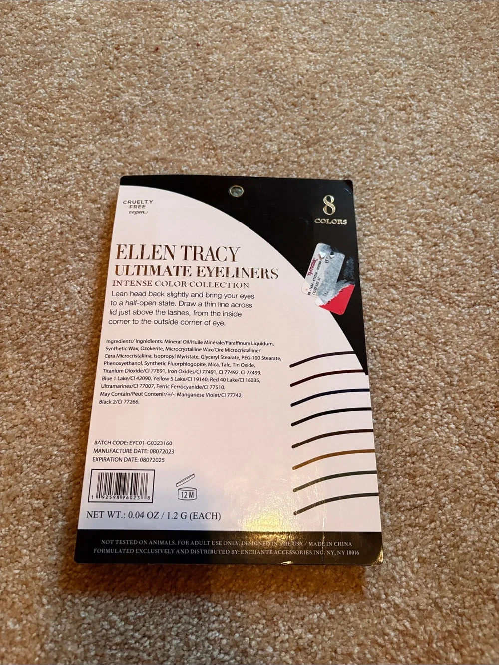 Ellen Tracy 8-Color Ultimate Eyeliner Pencil Set - Assorted Shades